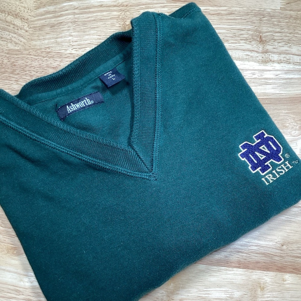 Men's Ashworth Notre Dame Fighting Irish Cotton Vest Green Large